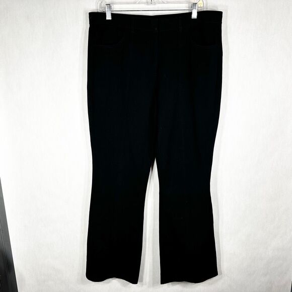 Isaac Mizrahi Plus Size‎ 16 Pants Black Trousers Flare High Rise Stretch 266 - Picture 2 of 9
